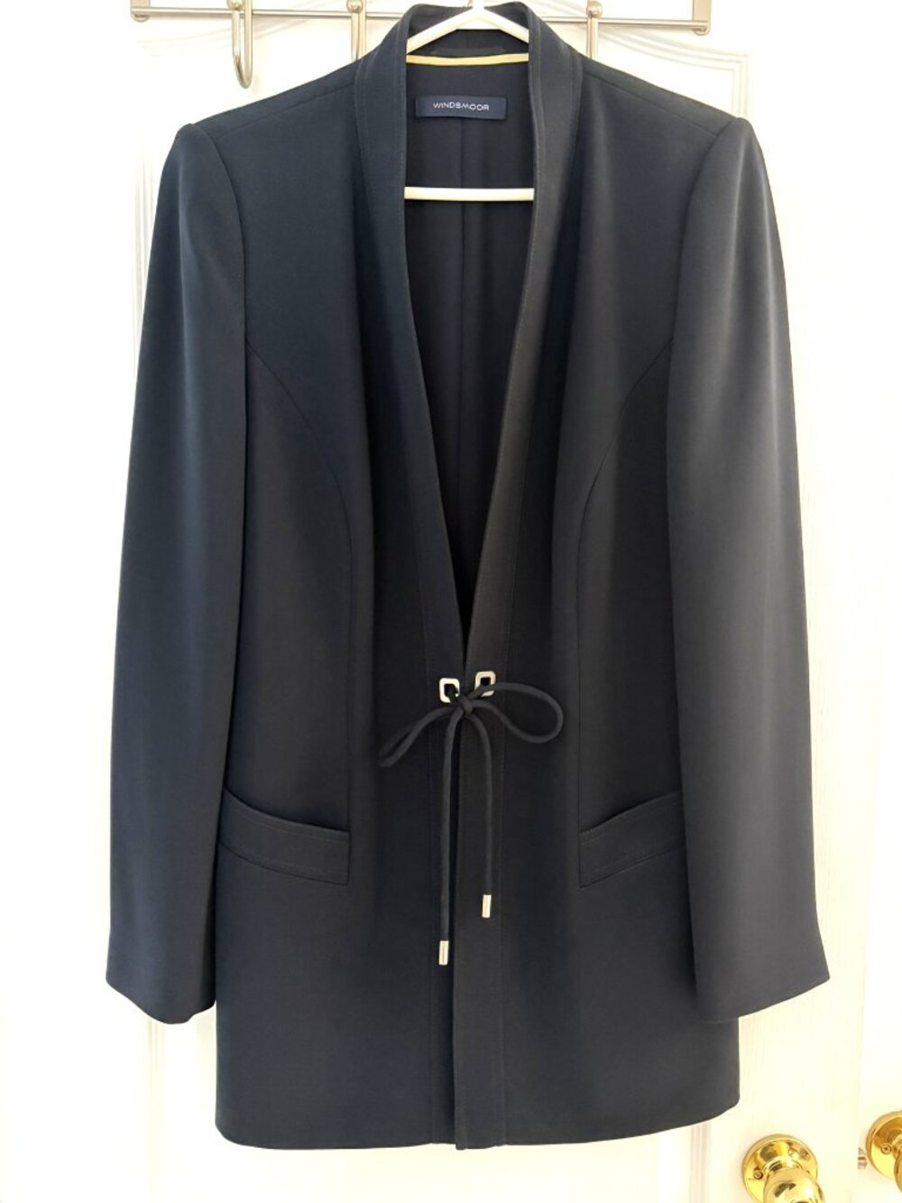 Windsmoor Navy Blazer Drawstring Waist Silver-toned Hardware Size 10
